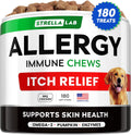 STRELLALAB Masticables para Alivio de Alergias y Picor en Perros con Omega 3: Apoyo para Piel y Pelaje con Aceite de Pescado, Calabaza y Enzimas para Perros y Gatos — Sabor Pollo BBQ - 180 unidades