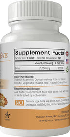 Nature's Trove Biotina 10.000 mcg 240 Comprimidos Masticables Sabor Cereza