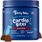 Zesty Paws Cardio Bites - Apoyo Cardiovascular para Perros - 90 Masticables sabor Salmón