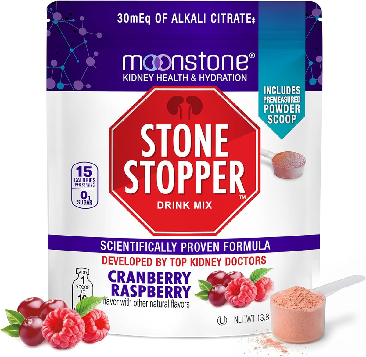 Moonstone Stone Stopper Drink Mix, Bayas Silvestres (30 Dosis) – Image 9
