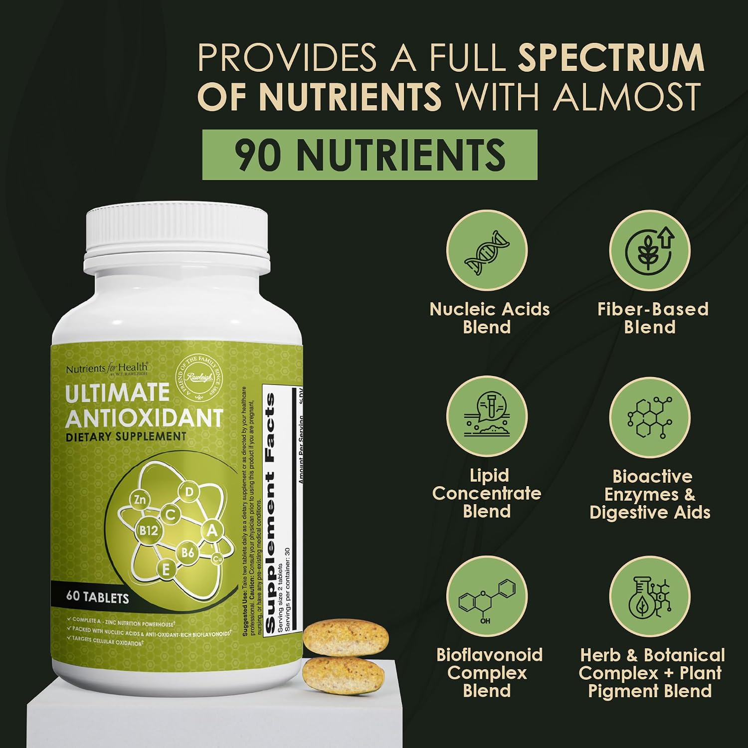 Rawleigh All-in-One Daily Nutrition Complex – Multivitamínico con Antioxidantes, Enzimas y CoQ10