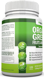 Cápsulas Orgánicas de Super Greens - NutriONN - 120 Cápsulas