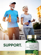 Carlyle Extracto de Hoja de Morera | 100 Cápsulas | Suplemento Herbal No-GMO y Sin Gluten