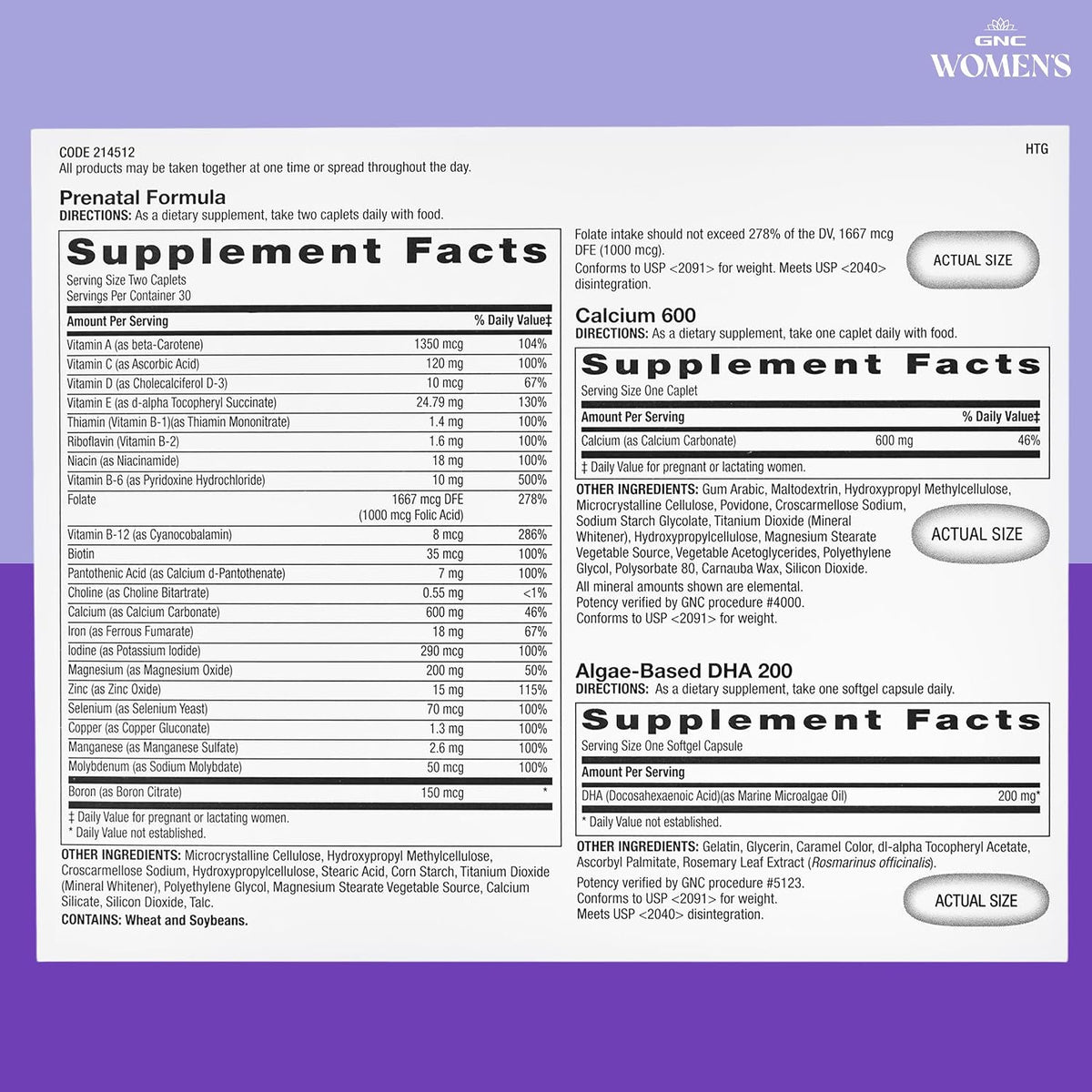 GNC Women's Prenatal Program - Sistema de – Calcium 600: Un comprimido adicional de calcio para cubrir las – Image 7
