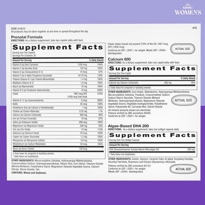 GNC Women's Prenatal Program - Sistema de – Calcium 600: Un comprimido adicional de calcio para cubrir las – Image 7