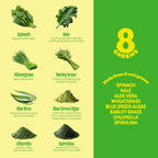 8Greens Daily Greens - Comprimidos Efervescentes de Vegetales Verdes con Aloe Vera, Sabor Limón-Lima, 30 Comprimidos