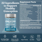 Conception for Her & Conception for Him Bundle - Suplementos de Fertilidad para Parejas - 120 Cápsulas Vegetarianas