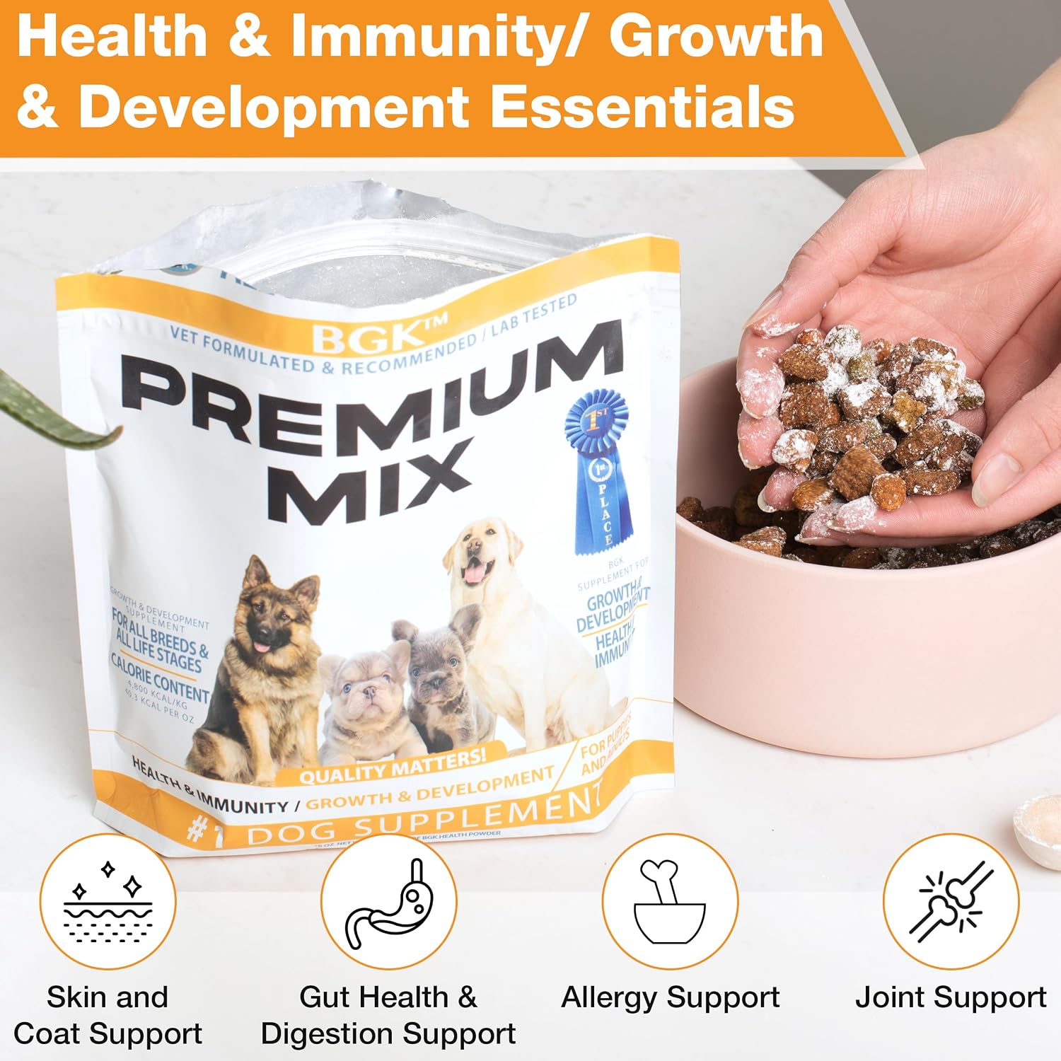 BGK Premium Mix Multivitamínico para Perros (Polvo) - 100% Orgánico para Todas las Edades y Razas