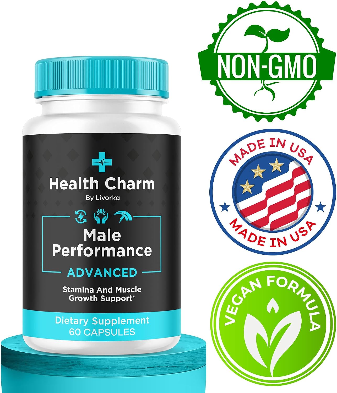 Health Charm (3 Pack) – Cápsulas Multivitamínicas para Hombres, 180 Cápsulas (3 Meses)