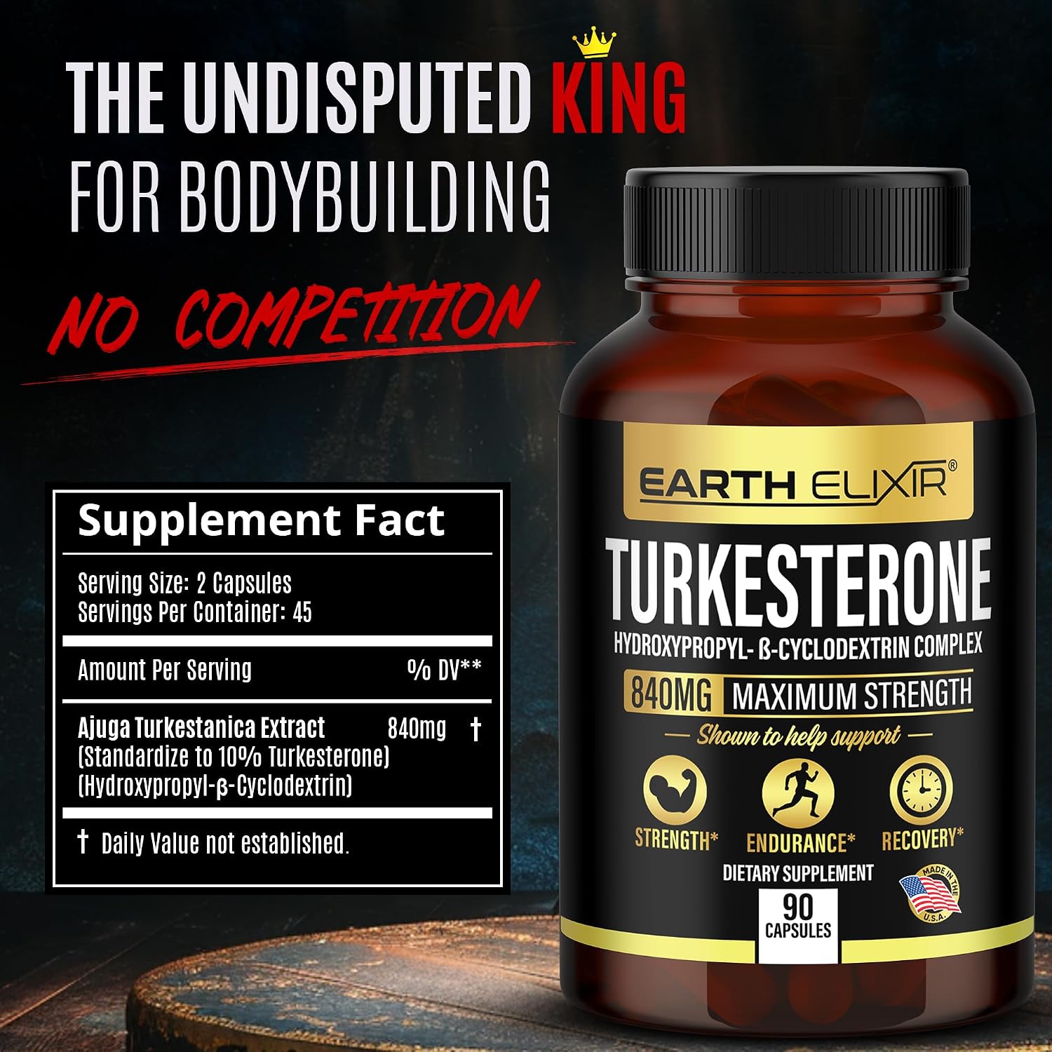 Turkesterone 840 mg – Apoyo Natural de Testosterona con Extracto Puro de Ajuga Turkestanica