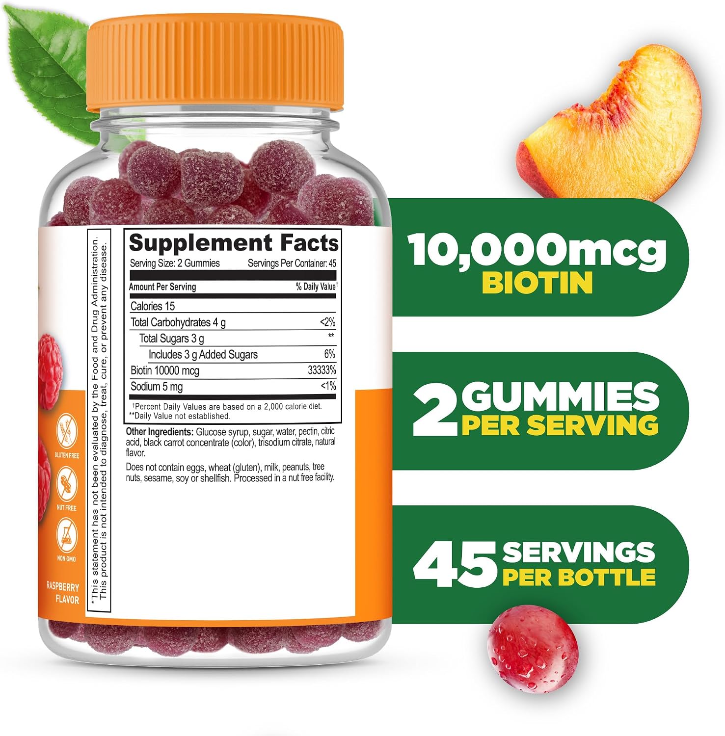 Lifeable Biotina Gomitas 10.000 mcg - Suplemento para Cabello, Piel y Uñas - 90 Gomitas