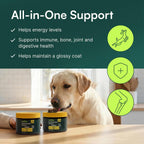 Wuffes Multivitamínico 23-en-1 para Perros - Masticables blandos con Omega-3, Zinc y Hierro - 30 unidades