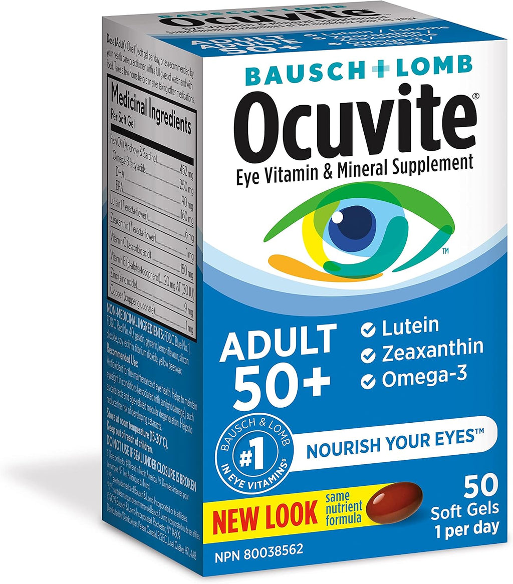 Ocuvite 50+ Suplemento Multivitamínico para la Visión, 50 Cápsulas Blandas