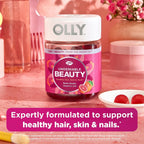 OLLY Gominolas para Cabello, Piel y Uñas - Biotina 2500μg, Keratina y Vitamina C - Sabor a Pomelo - 60 unidades