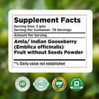 Herbsforever Polvo de Amla | Phyllanthus Emblica | Rico en Vitamina C y Antioxidantes | Vegano, Non-GMO | 230g