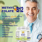 L-Methylfolate 7.5 mg + B12 1000 mcg - Suplemento de Metilfolato Activo con Glicina - 60 Cápsulas