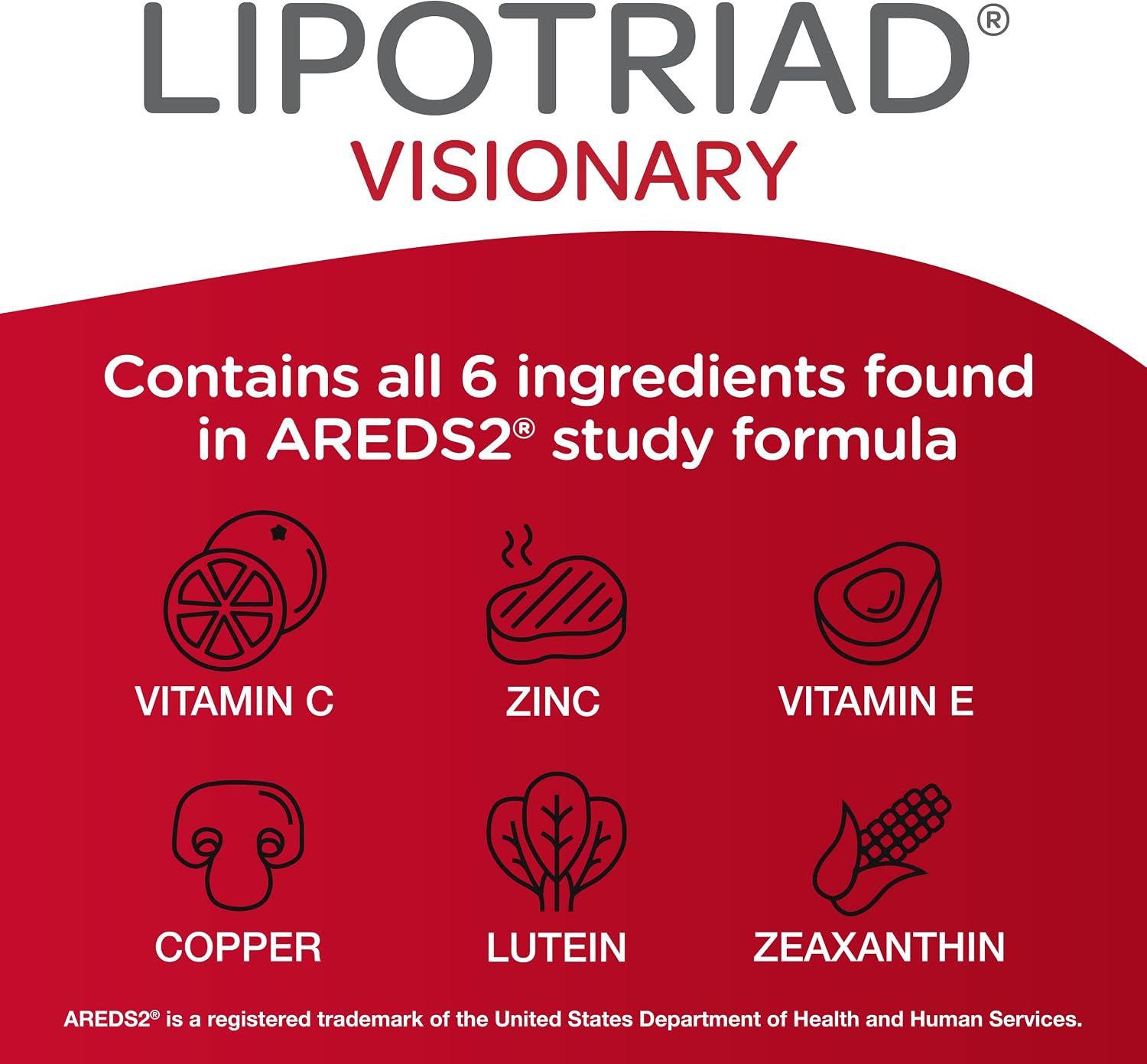 Lipotriad Visionary Eye Vitamins - 90 Cápsulas - Suplemento Ocular con Luteína y Zeaxantina
