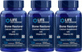 Life Extension Bone Restore Suplemento de Calcio con Vitamina K2, 120 Cápsulas (Paquete de 3)