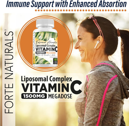 Forte Naturals Vitamina C Liposomal 1500mg con Lecitina de Girasol - 180 Cápsulas Veganas – Image 6