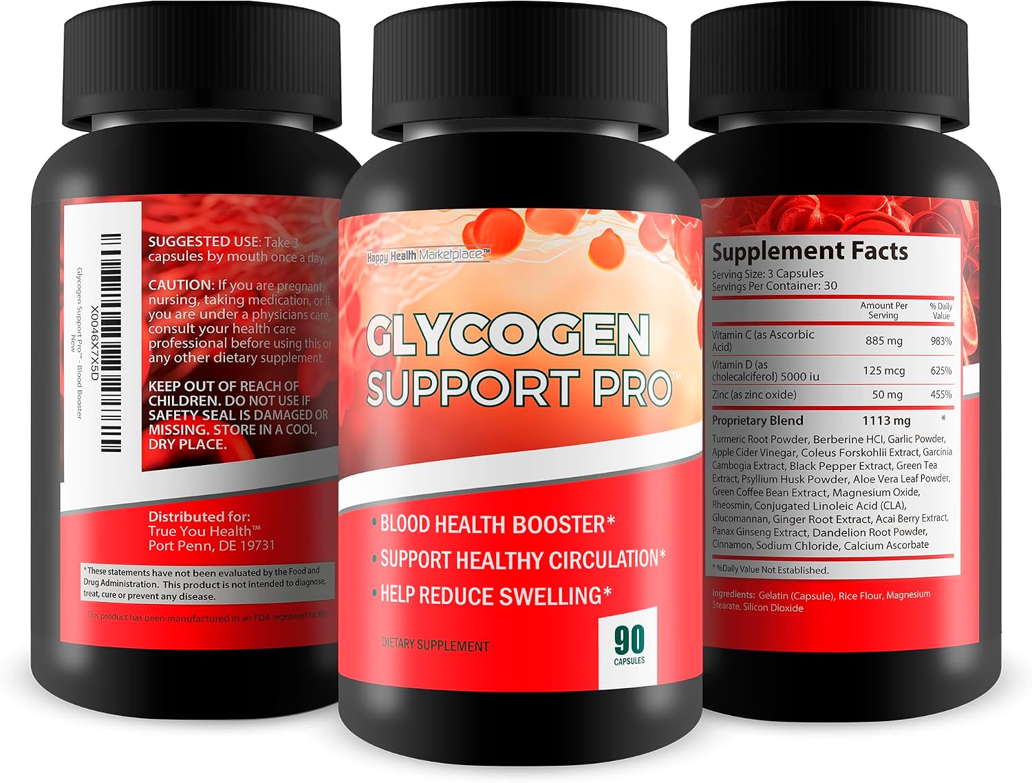 Glycogen Support Pro - Apoyo Sanguíneo y Pancreático con Magnesio, Vitaminas C, D y Zinc