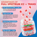 Nextdia Vitamina K2 Gominolas MK-7 200 mcg y MK-4 500 mcg - Full Spectrum Sin Azúcar - Pack de 2