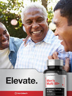 Horbäach Multivitamínico para Hombres 50+ | 60 Comprimidos | Fórmula Avanzada con Calcio, Magnesio, Vitaminas A, B, C, D y E | Sin Gluten y No-GMO