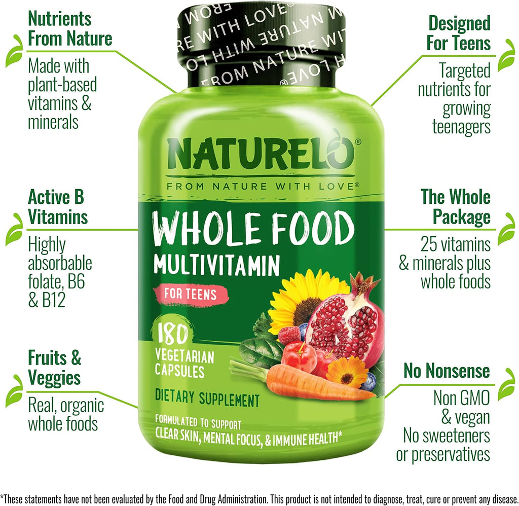 NATURELO Multivitamínico para Adolescentes, 180 Cápsulas