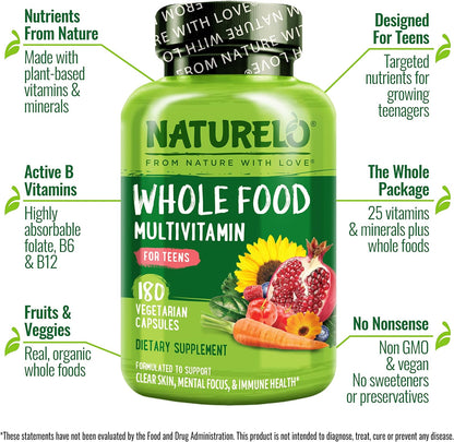 NATURELO Multivitamínico para Adolescentes, – Vitamina E de girasol : antioxidante natural que protege las células – Image 2