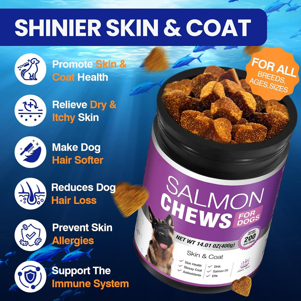 Golosinas de Omega 3 para perros (200 uds) - Piel y pelaje