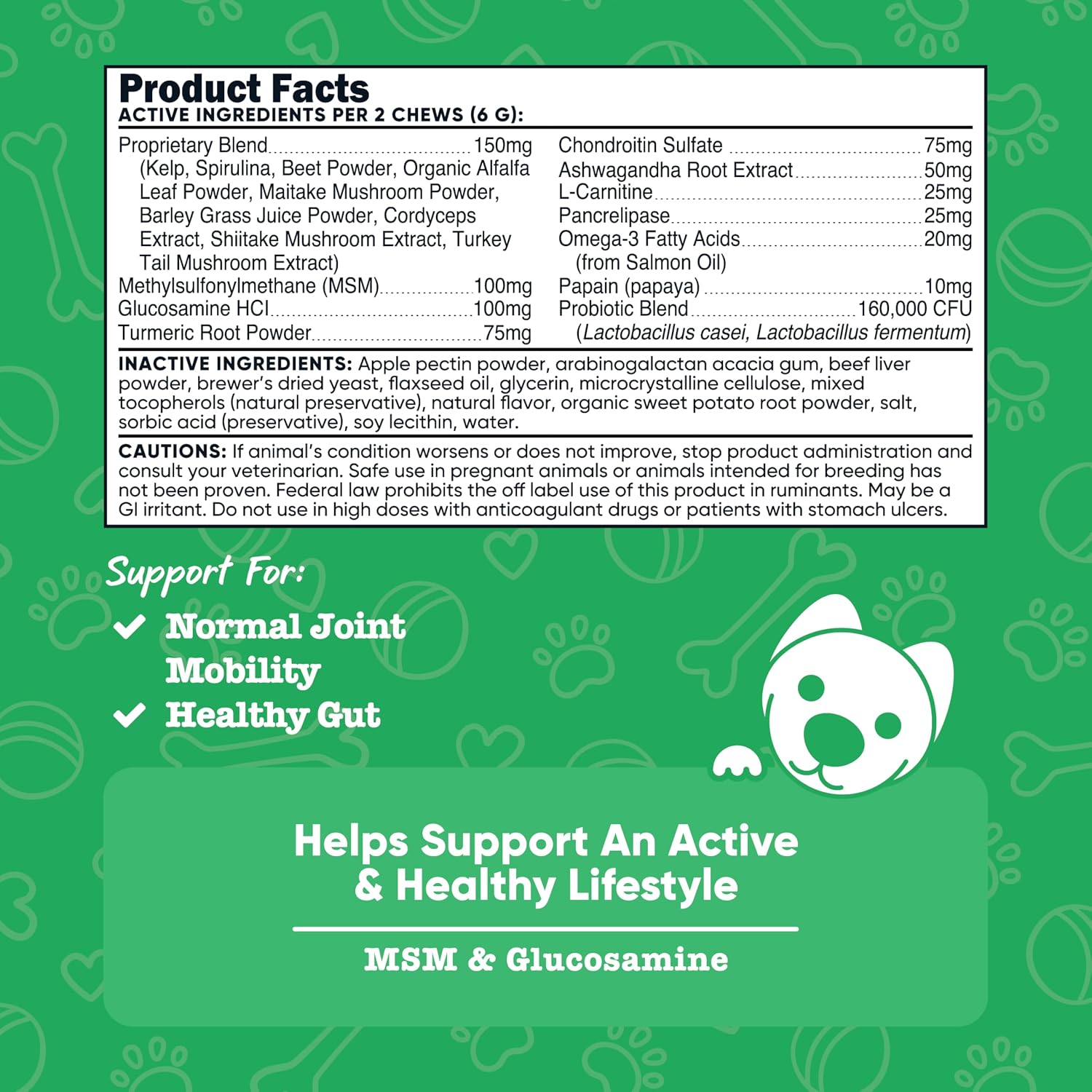 Nutricost Pets - Suplemento Multifuncional en Chews Blandos para Perros, Sabor a Res, 60 unidades