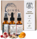 GIVOL Ultimate Vegan Essential Bundle Liquid Spray - Complejo de Hongos, Hierro Bisglicinato y Vitamina B12 Metilcobalamina, 60 ml (360 días)