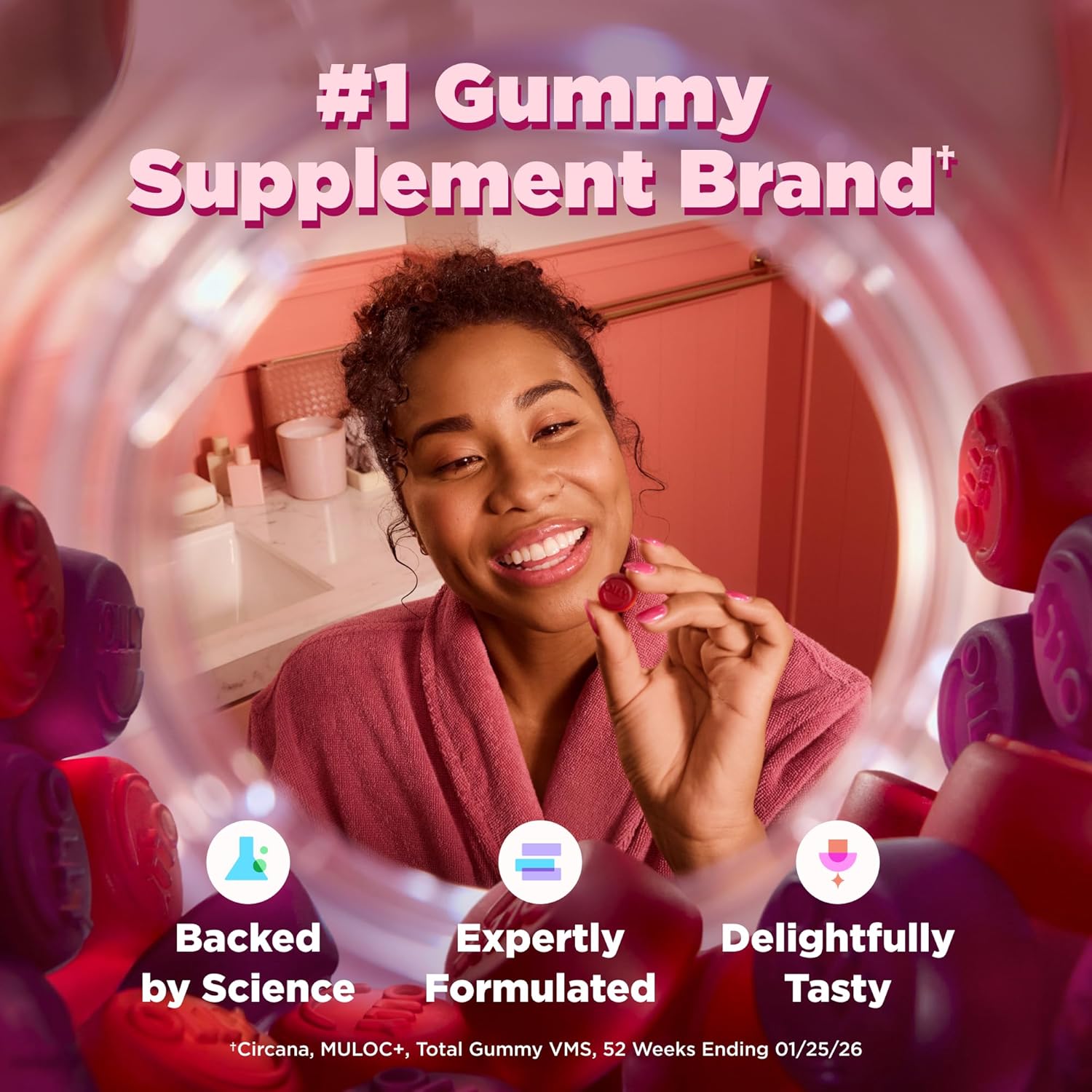OLLY Multivitamínico Prenatal Gummies, Ácido Fólico + DHA, 84 Gomitas