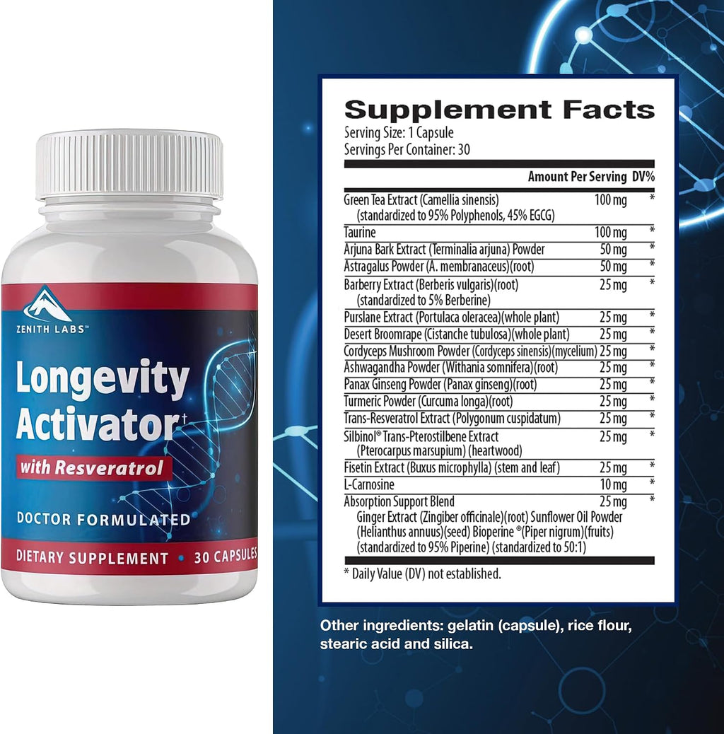 Longevity Activator - Complemento Antienvejecimiento con Resveratrol