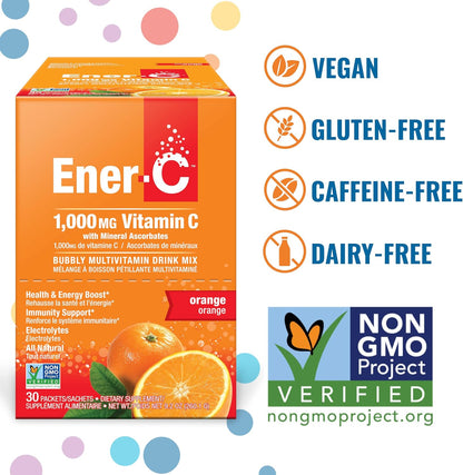 Ener-C Multivitamin Drink Mix - 60 Sobres, – Vitaminas del grupo B (B1, B2, B3, B5, B6, B12, ácido fólico, – Image 2