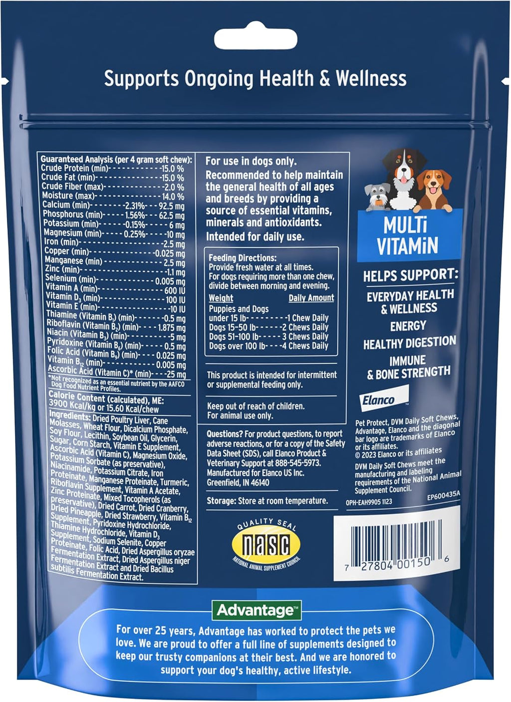 Pet Protect Multivitamínico para Perros, Masticables Blandos Formulados por Veterinarios, Sabor a Pollo (120 unidades)