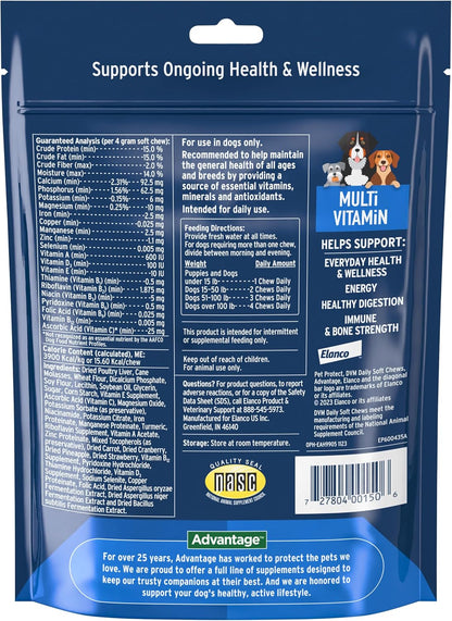Pet Protect Multivitamínico para Perros, Fórmula DVM, 60 Chews Blandos Sabor Pollo – Image 2