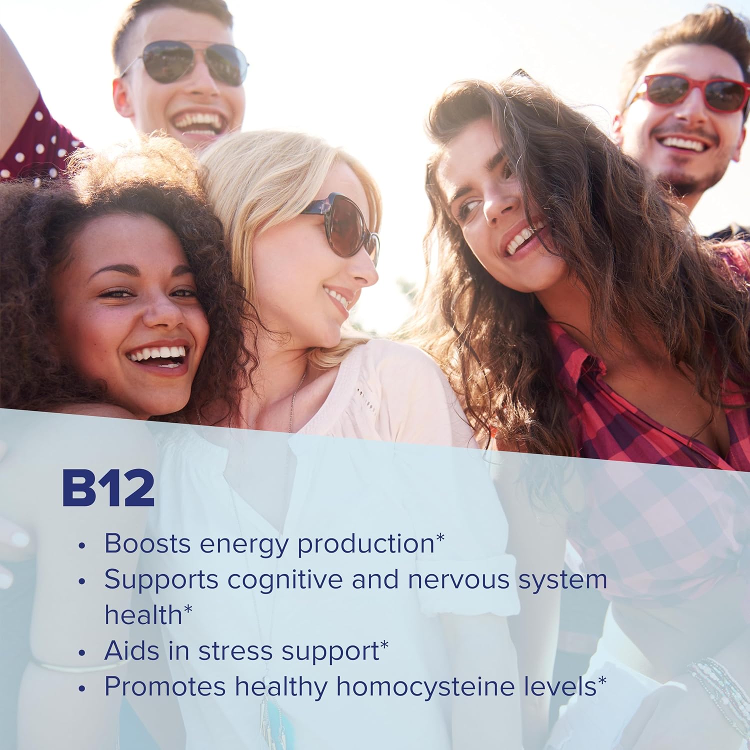 Superior Source No Shot Vitamina B12 Metilcobalamina 1000 mcg + B6 + Metilfolato 1000 mcg - 60 Comprimidos Sublinguales