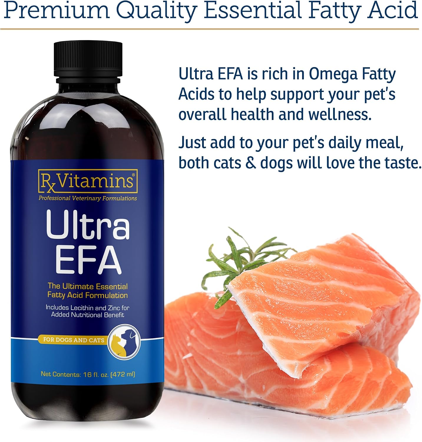 Rx Vitamins Ultra EFA Omega 3 Fish Oil for Dogs & Cats - 473 ml