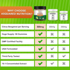 Gominolas de Bergamota Cítrica aSquared Nutrition - 500mg de Extracto por Ración - Alternativa Pura en Gominola a Cápsulas y Pastillas