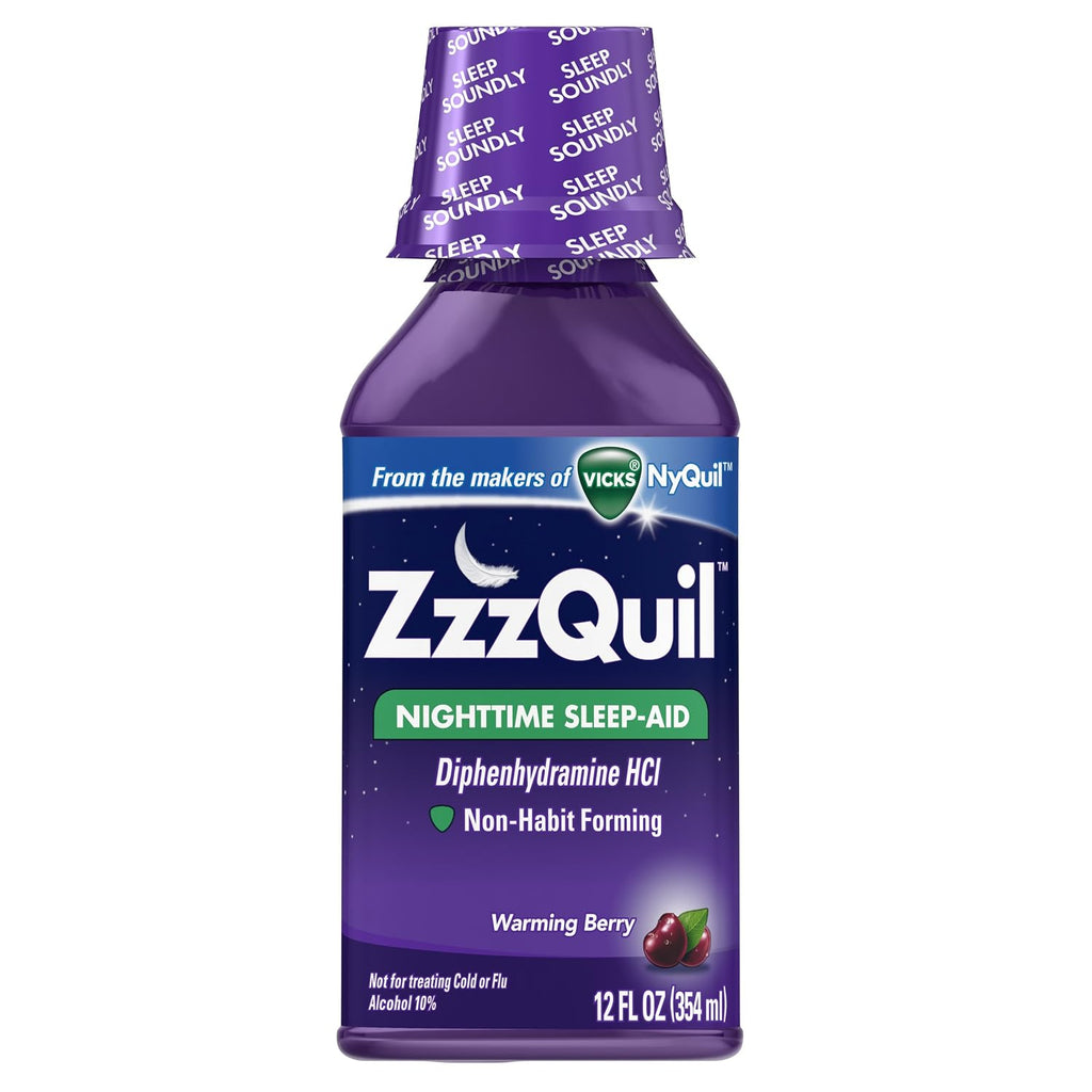 ZzzQuil Líquido para Ayudar a Dormir Sabor Bayas Calientes 355 ml