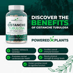 Cistanche Tubulosa con Fadogia Agrestis - Promueve la Vitalidad - Suplementos Naturales para Hombres y Mujeres con Bioperina de Powered X Plants, 90 Porciones