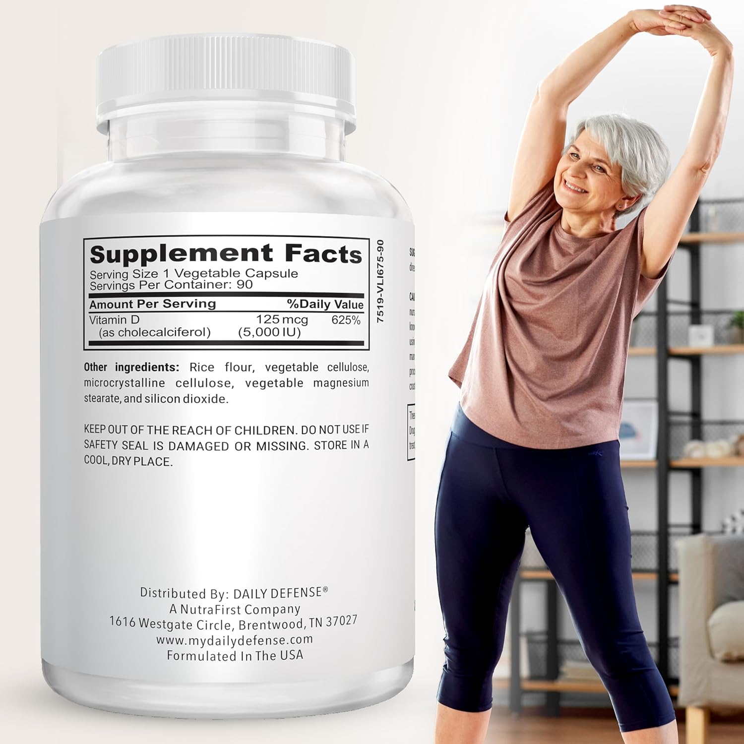 Vitamin D3 5000 IU 90 cápsulas - Daily Defense