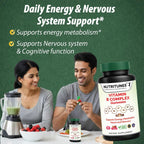 Complejo B en Gominolas - Alta Potencia con Metil B12, Folato, Biotina y Vitamina C - Vegano, Sin Gluten - 60 Gominolas