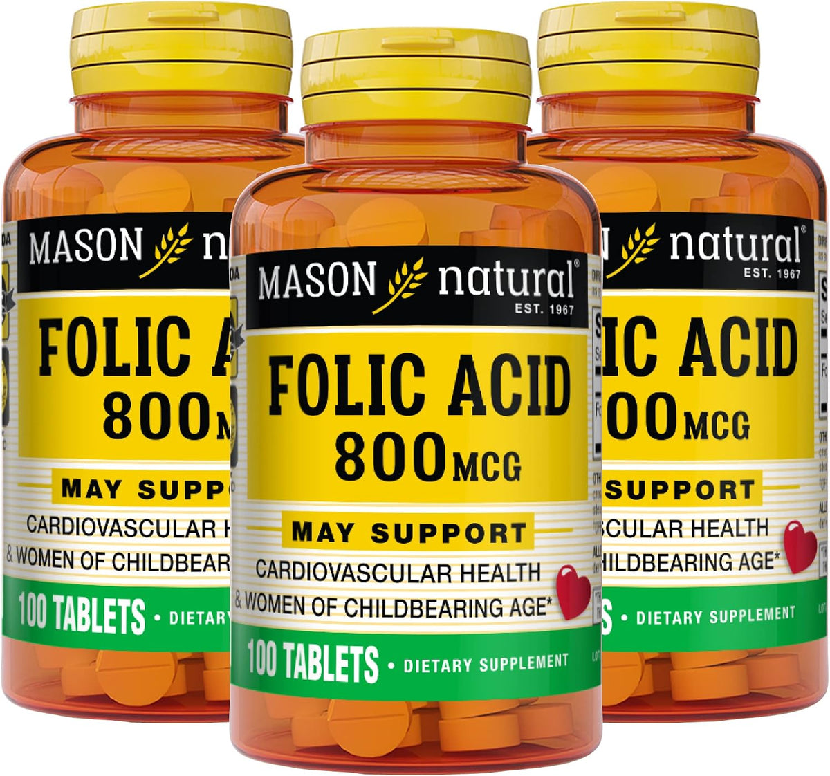 Ácido Fólico 800 mcg, Complemento Prenatal y – Puede contribuir al crecimiento de los tejidos maternos durante el – Image 1