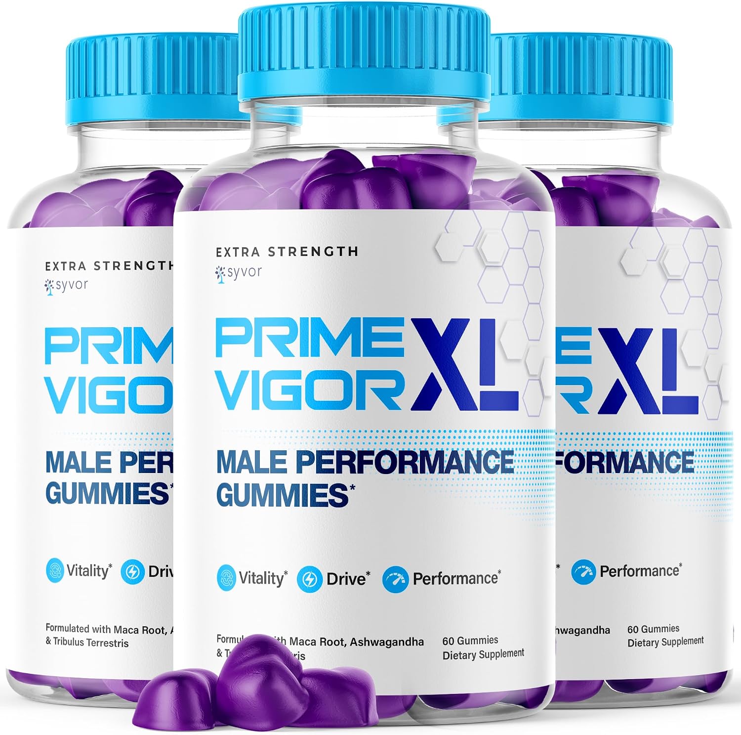 Prime Vigor XL Gummies (3 Paquete) - 180 Gomitas