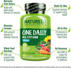 NATURELO Multivitamínico para Hombres – 1 Cápsula Diaria con Vitaminas, Minerales y Alimentos Ecológicos, 120 Cápsulas Vegetales