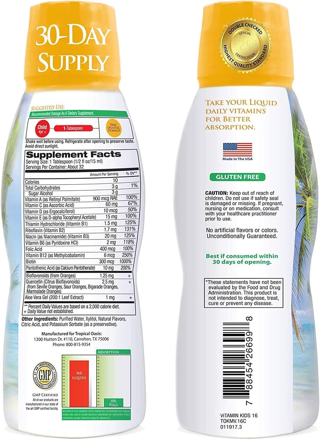 Tropical Oasis Children's Multivitamin & Mineral - Liquid 473 ml (16 oz)