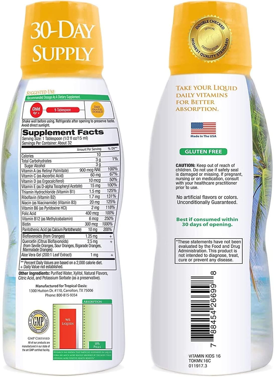 Tropical Oasis Children's Multivitamin & Mineral - Liquid 473 ml (16 oz)