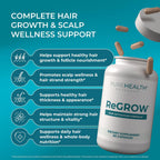 PUREHEALTH RESEARCH ReGrow - Suplemento Capilar con Biotina, Colágeno y Queratina - 60 Cápsulas