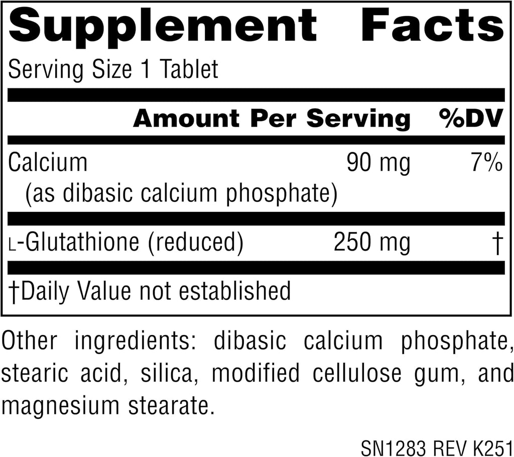 Source Naturals Glutatión Reducido 250 mg - 60 Comprimidos